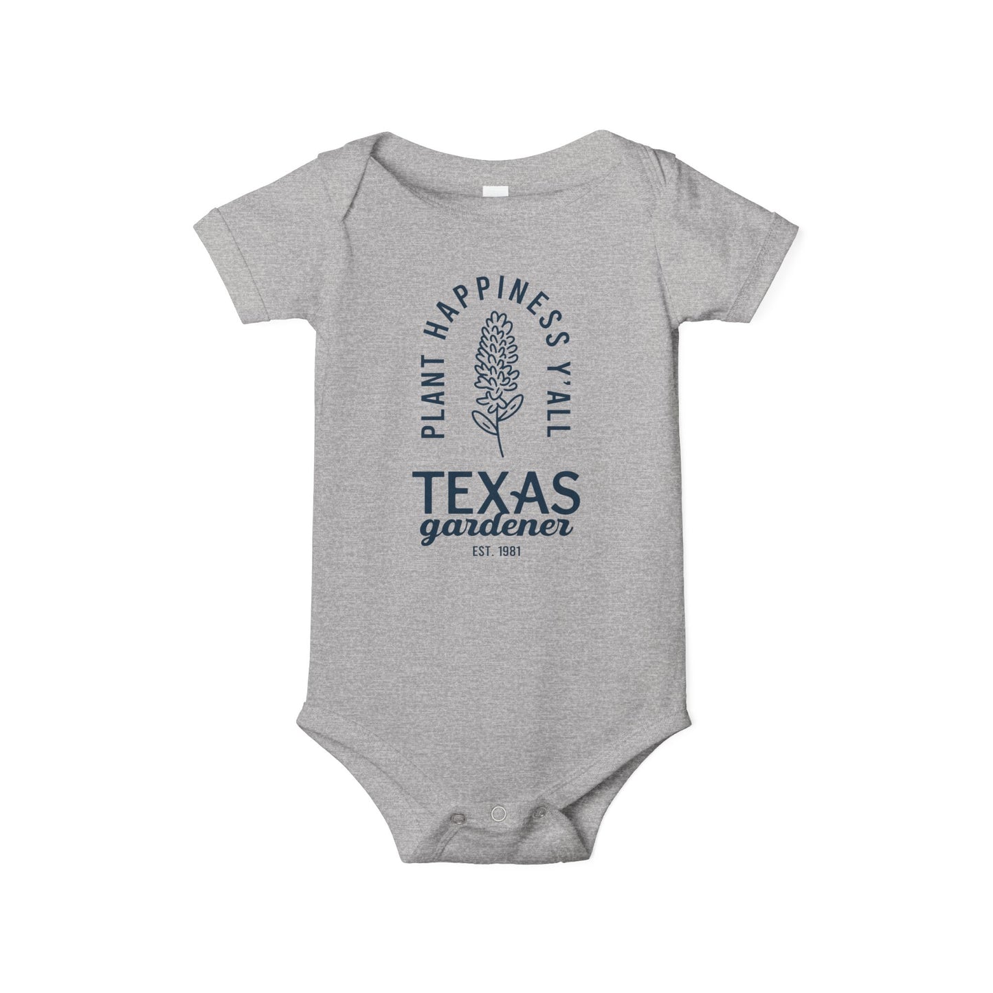 Texas Gardener Infant Jersey One Piece - Plant Happiness Y'all