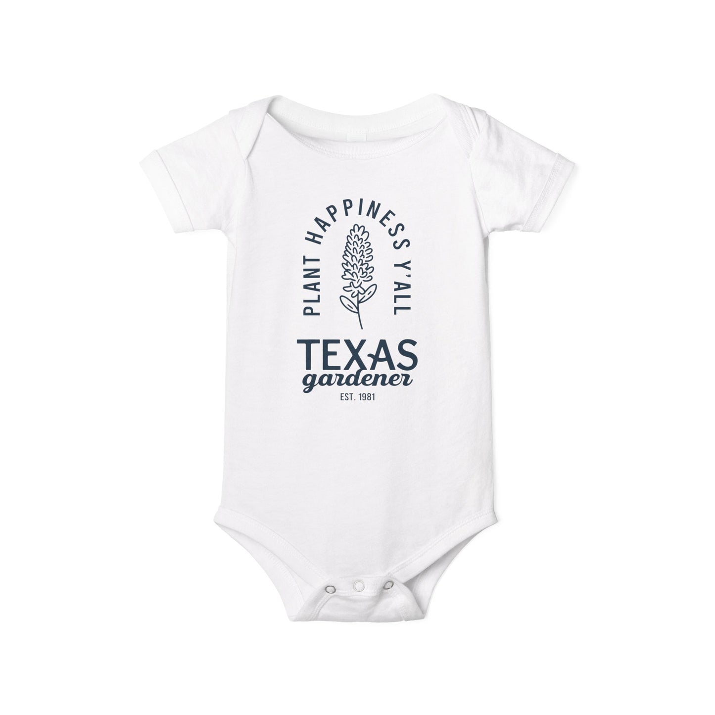 Texas Gardener Infant Jersey One Piece - Plant Happiness Y'all